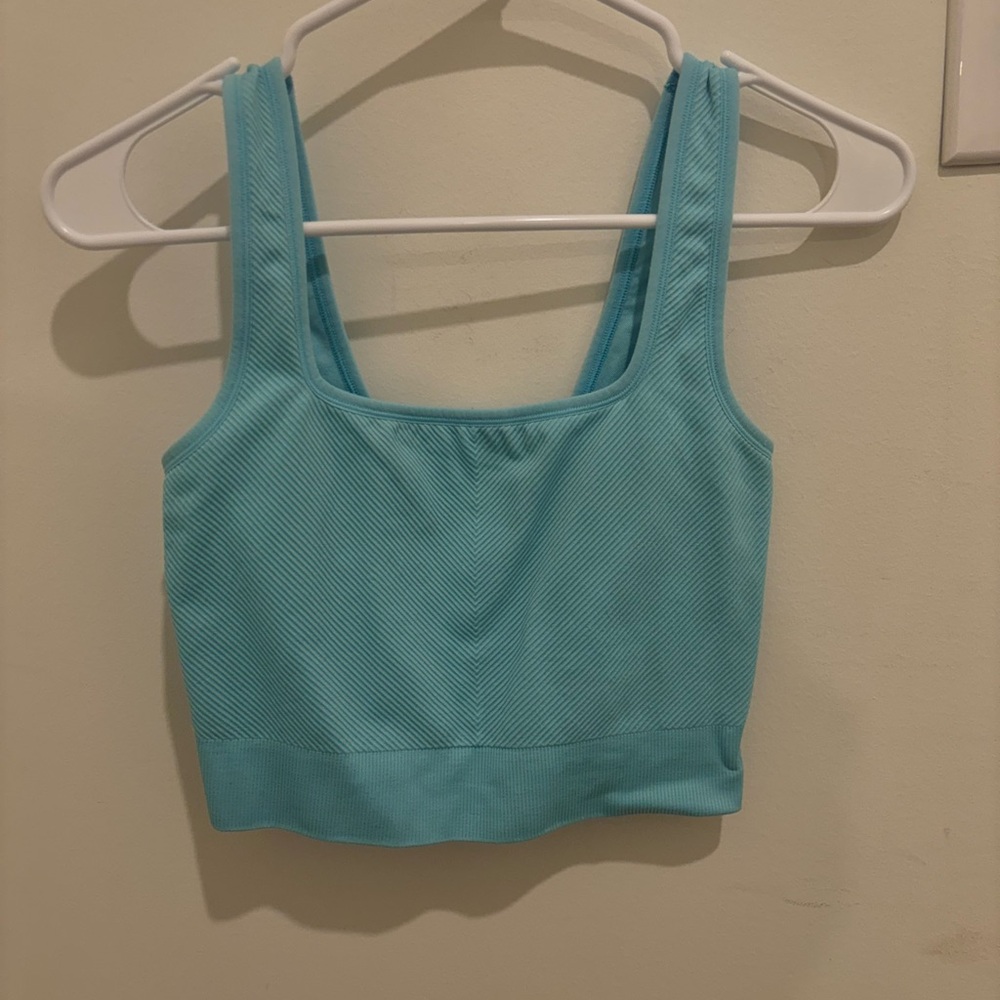 All in Motion Aqua Ribbed Tank Top